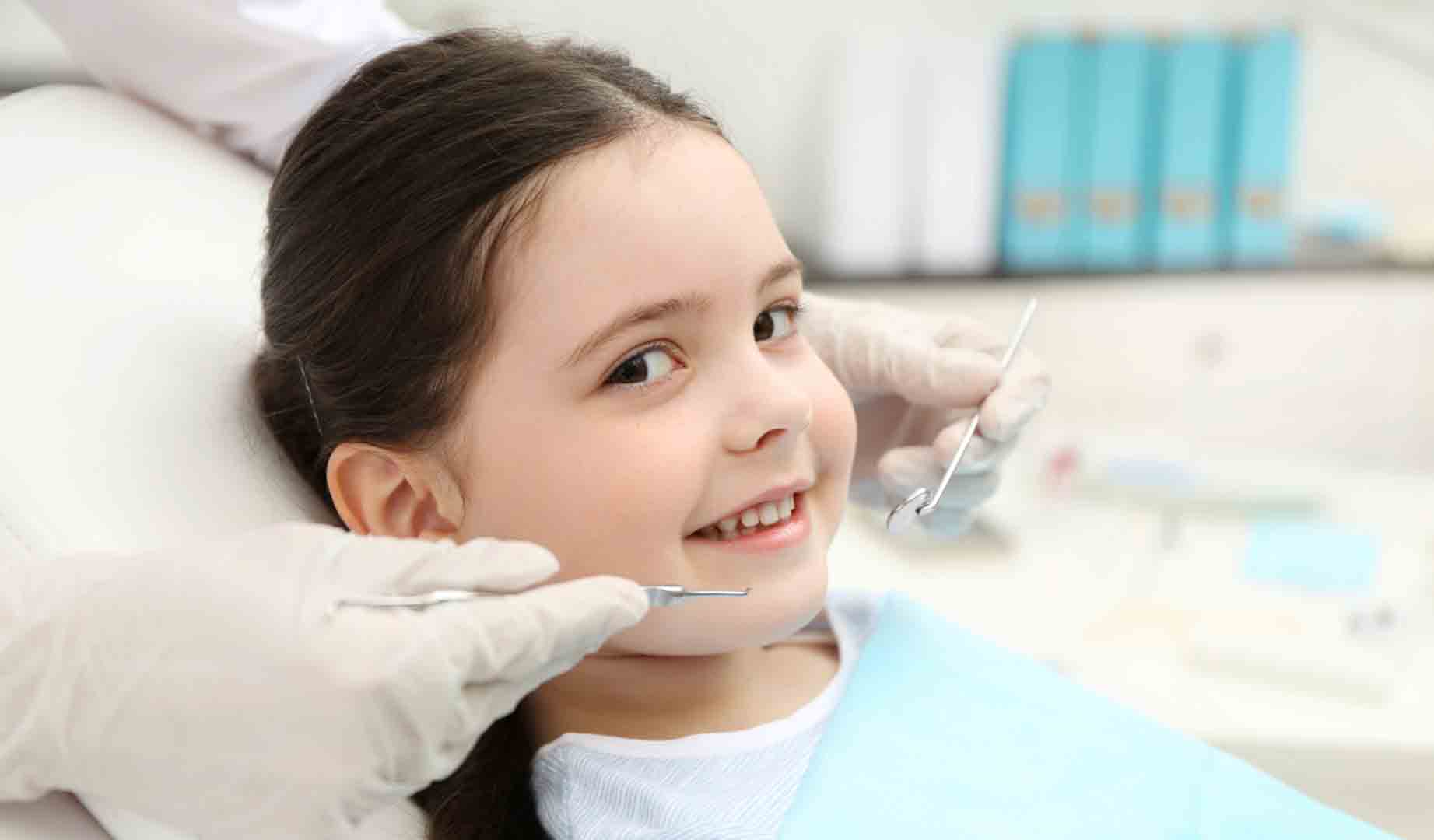 Girl in dental chair